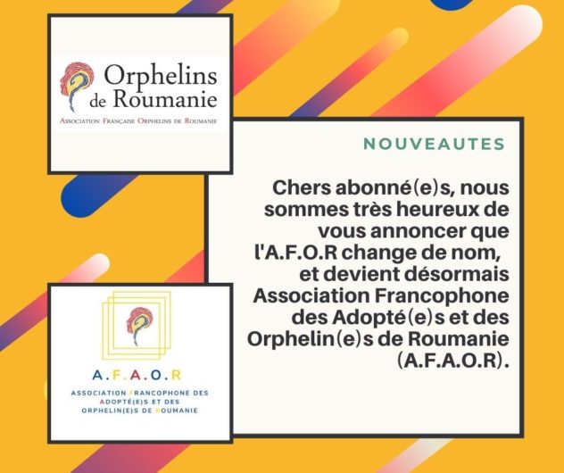 Tratov Change De Nom Et Devient L'A.F.O.R change de nom et devient l'A.F.A.O.R - Adopté(e)s et Orphelin